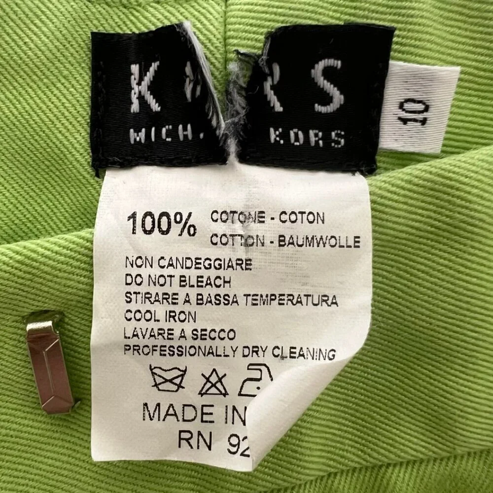 Michael Kors Retro Y2K Green Cotton Trouser Pants